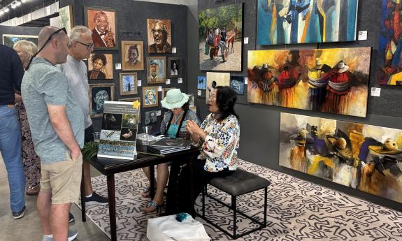 Art Box Gallery artists mingling with guests