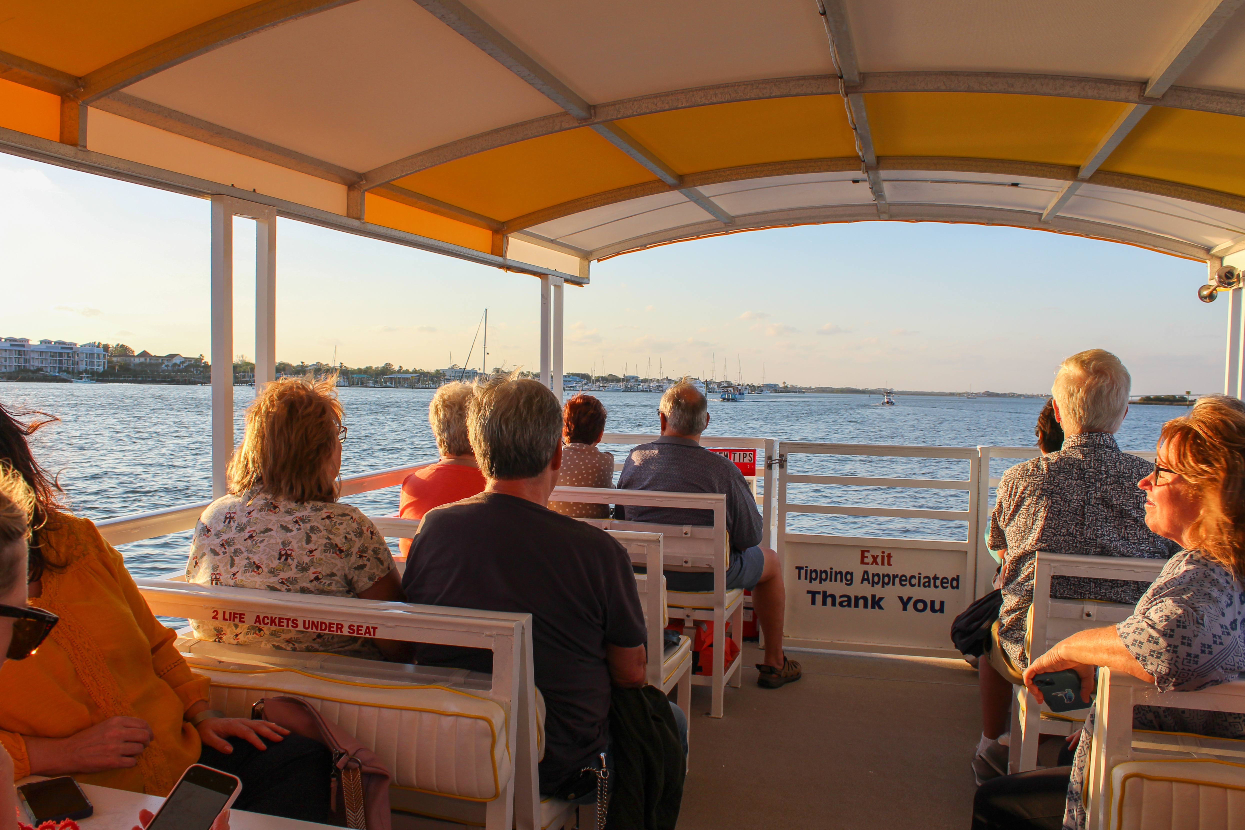 Guests aboard the sunset cruise with St. Augustine Boat Tours