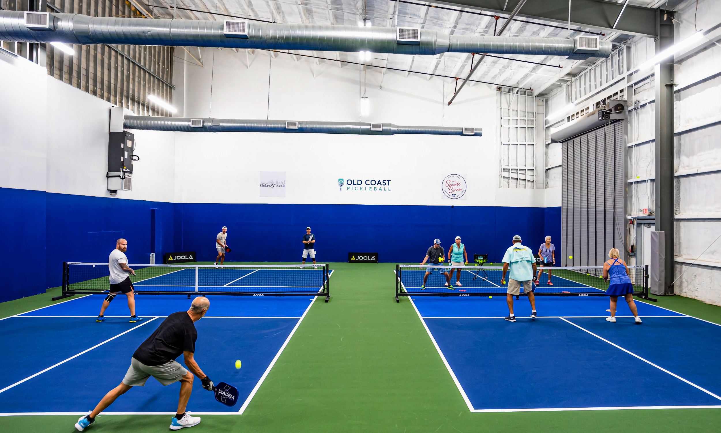 The indoor facility at Old Coast Pickleball