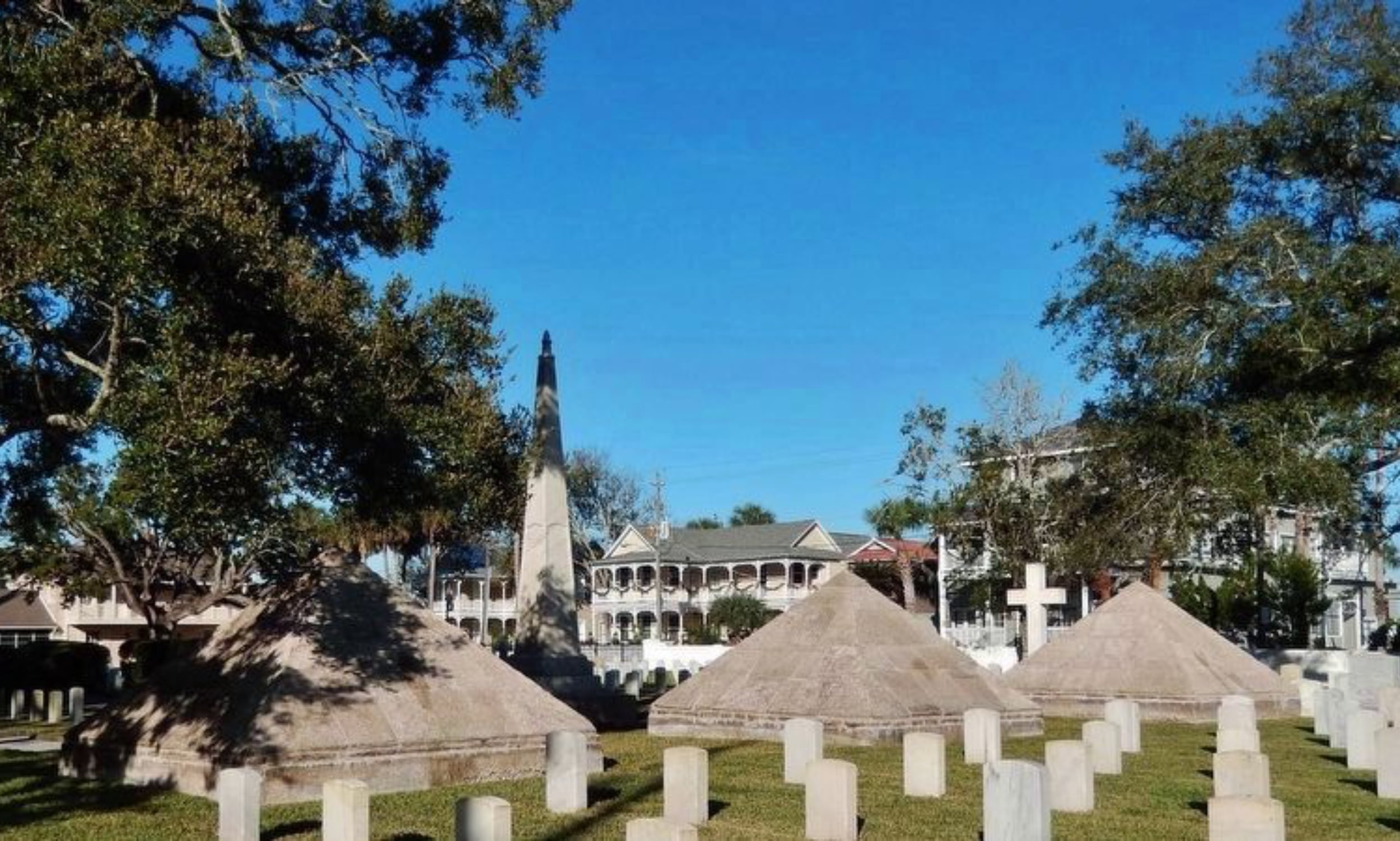 Dade pyramids and monument in the St. Augustine National Cemetary