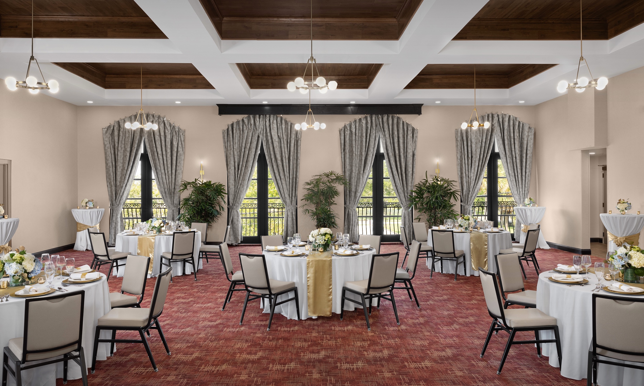 The ballroom at the DoubleTree on San Marco seats 90 for dining