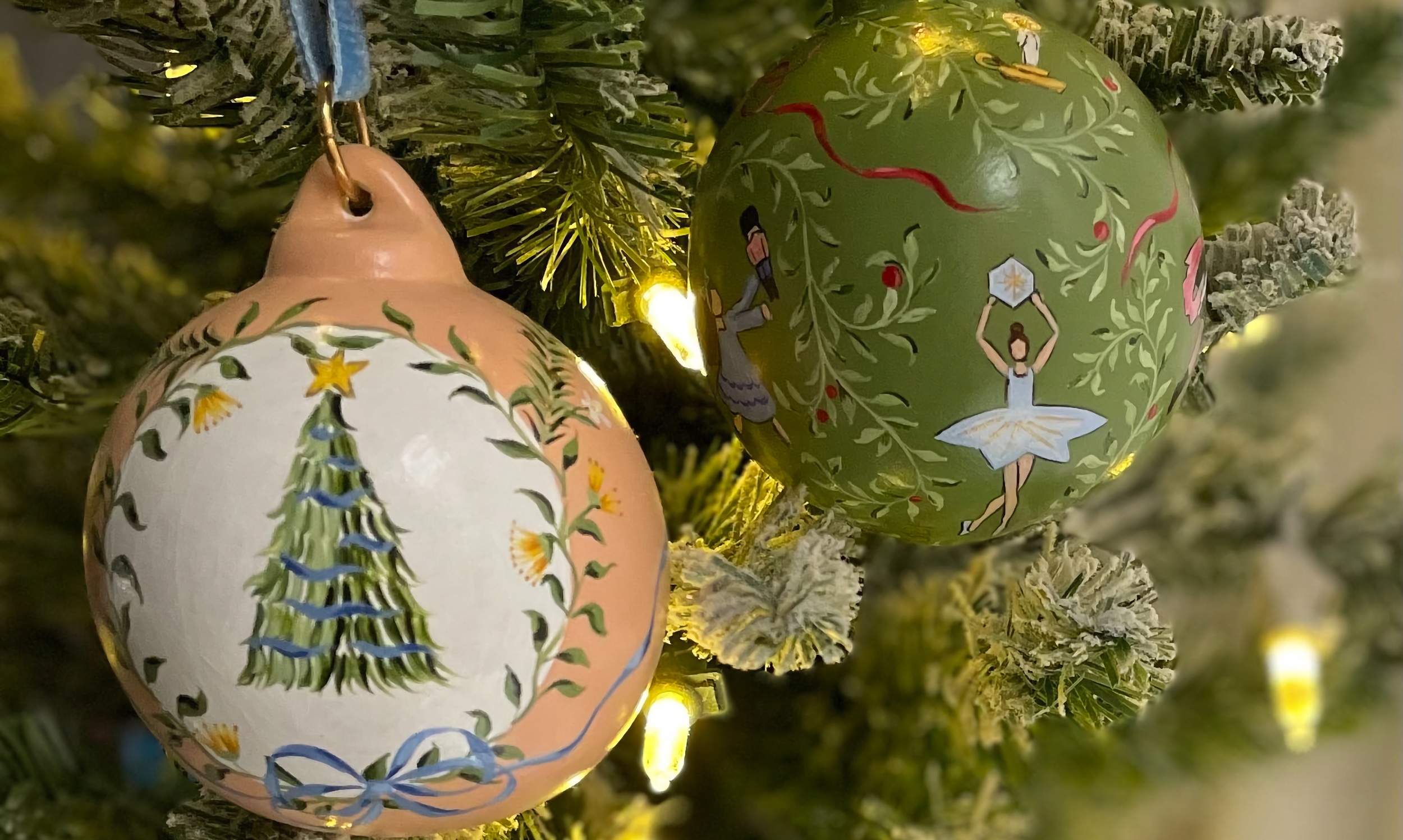 Handcrafted ornaments at the Artisan Christmas Market