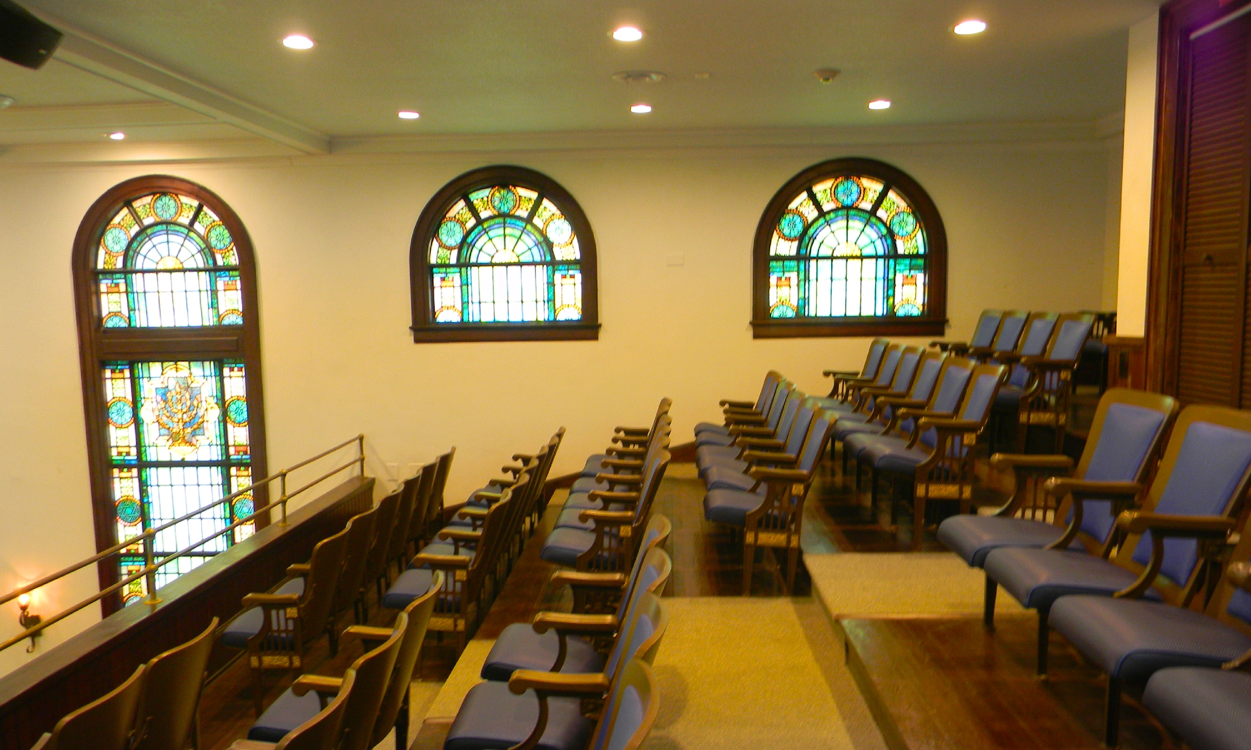 The balcony seating in First Congregation Sons of Isreal in St. Augsutine