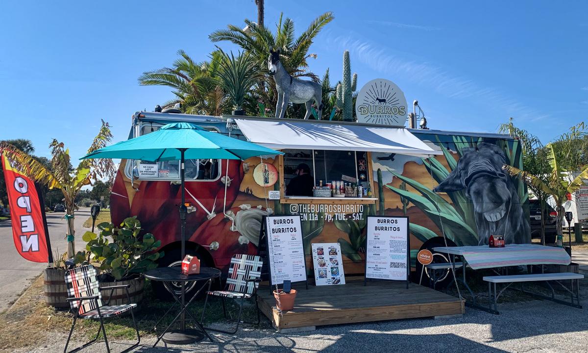 The Burros Burritos food truck in St. Augustine, Florida. 