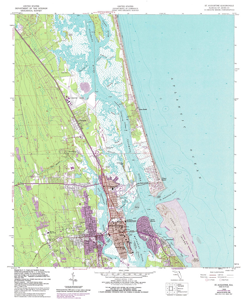 St. Augustine, 1992, U.S. Geological Survey | Visit St Augustine