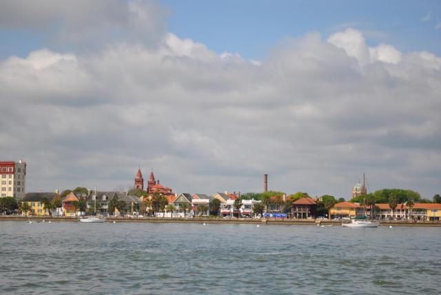 View of  downtown St. Augustine's bayfront from the boat ride.