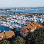 Panoramic view of Camachee Cove Yacht Harbor