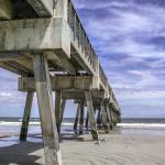 A Florida beach pier on a beautiful day