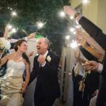 Sparklers provide the lighting as this bride and groom celebrate their wedding in St. Augustine. Photo by Rob Futrell.