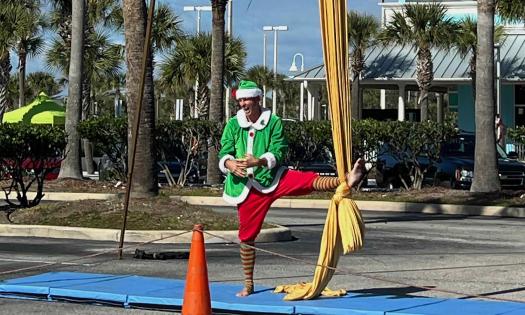 An elf performer at the circus