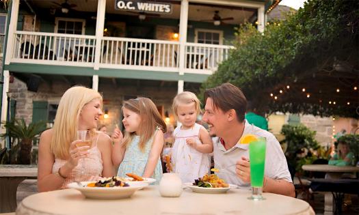 Family dining at O.C. White's seafood restaurant