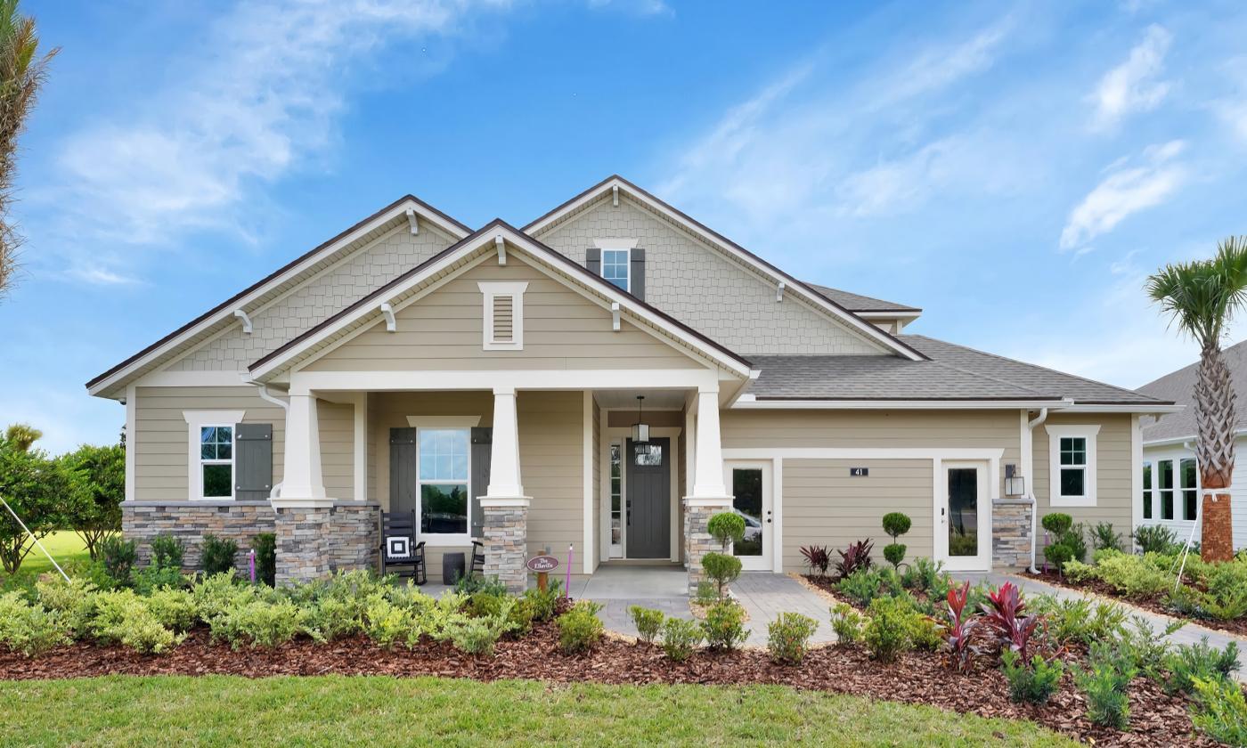 A model single-family, cottage-style home in Settler's Landing in Nocatee