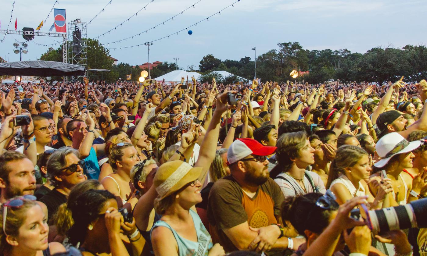 Concert-goers cheering when Mumfort & Sons last played at Francis Field in St. Augustine