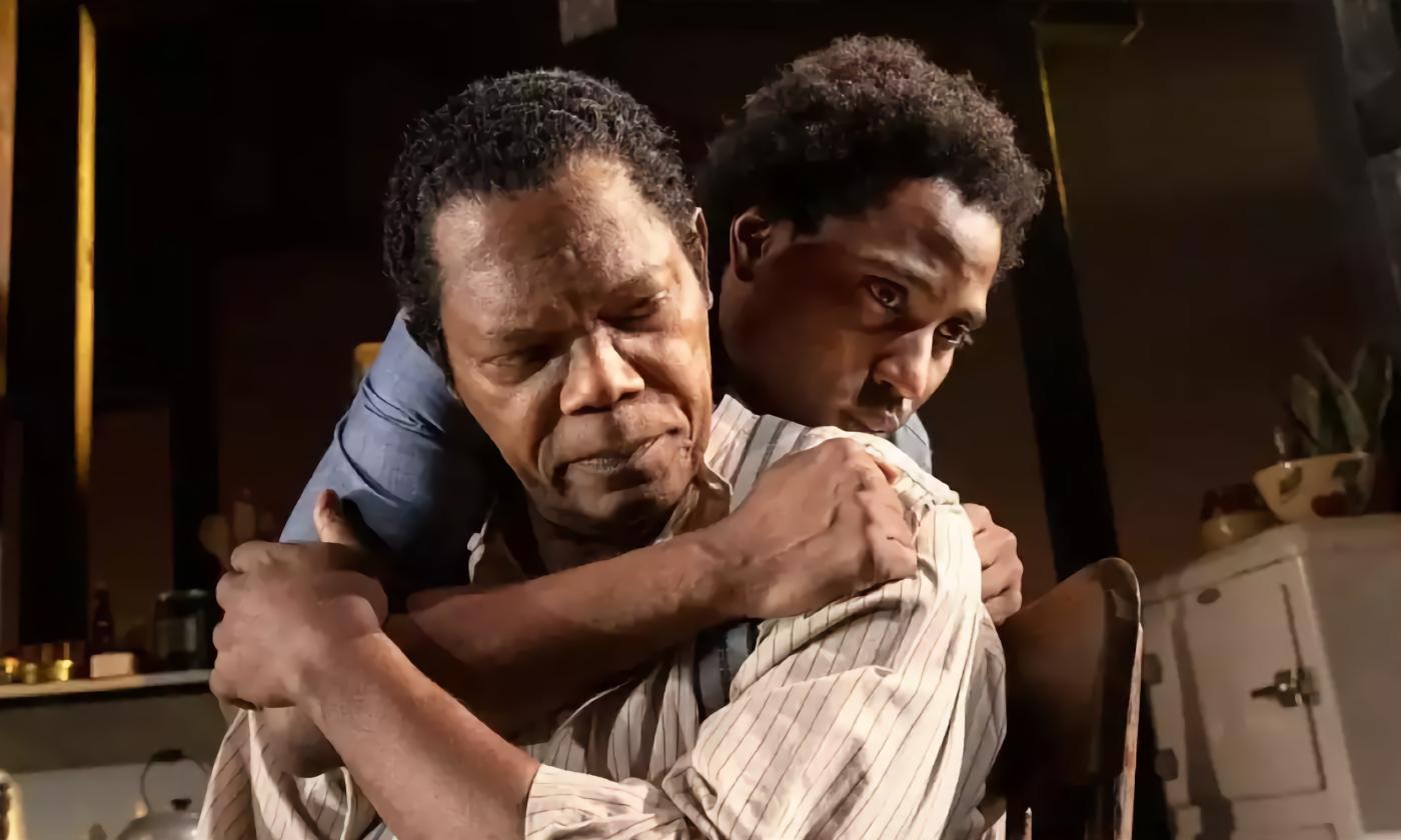 Samuel L. Jackson and John David Washington sharing a scene together in "The Piano Lesson"