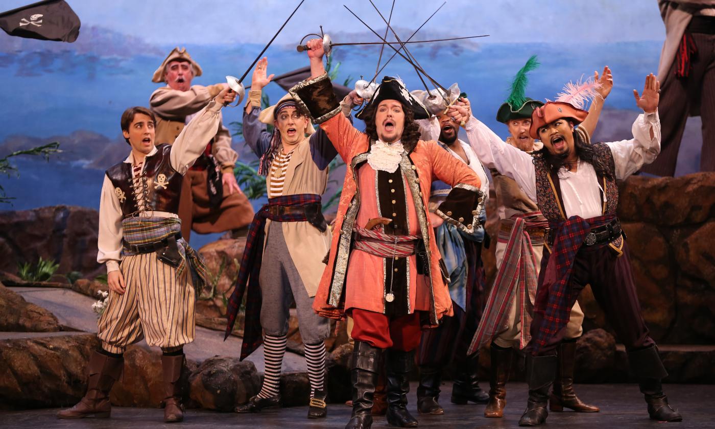 Some of the cast of First Coast Opera's production of Pirates of Penzance 