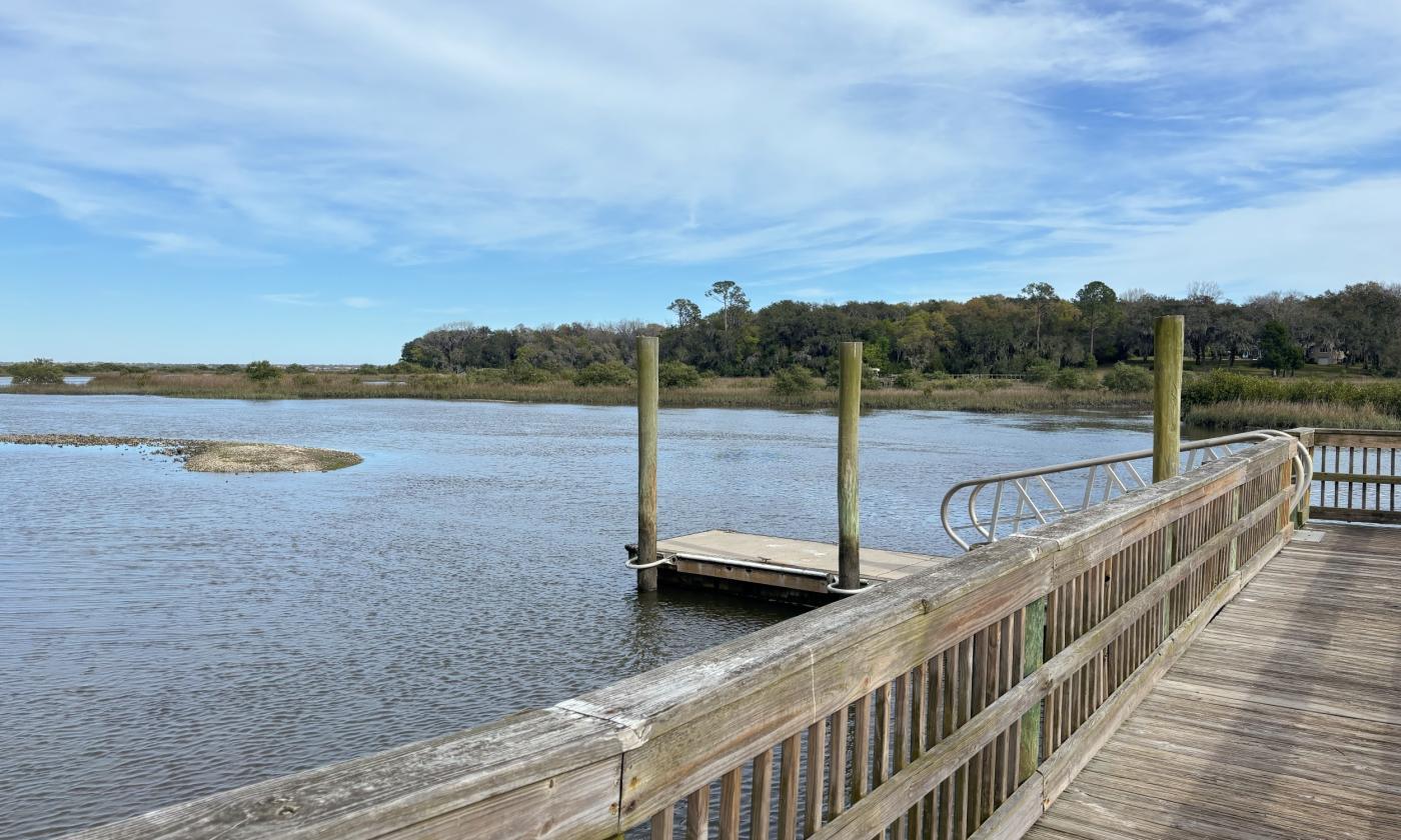 A view of the water from the boat ramp