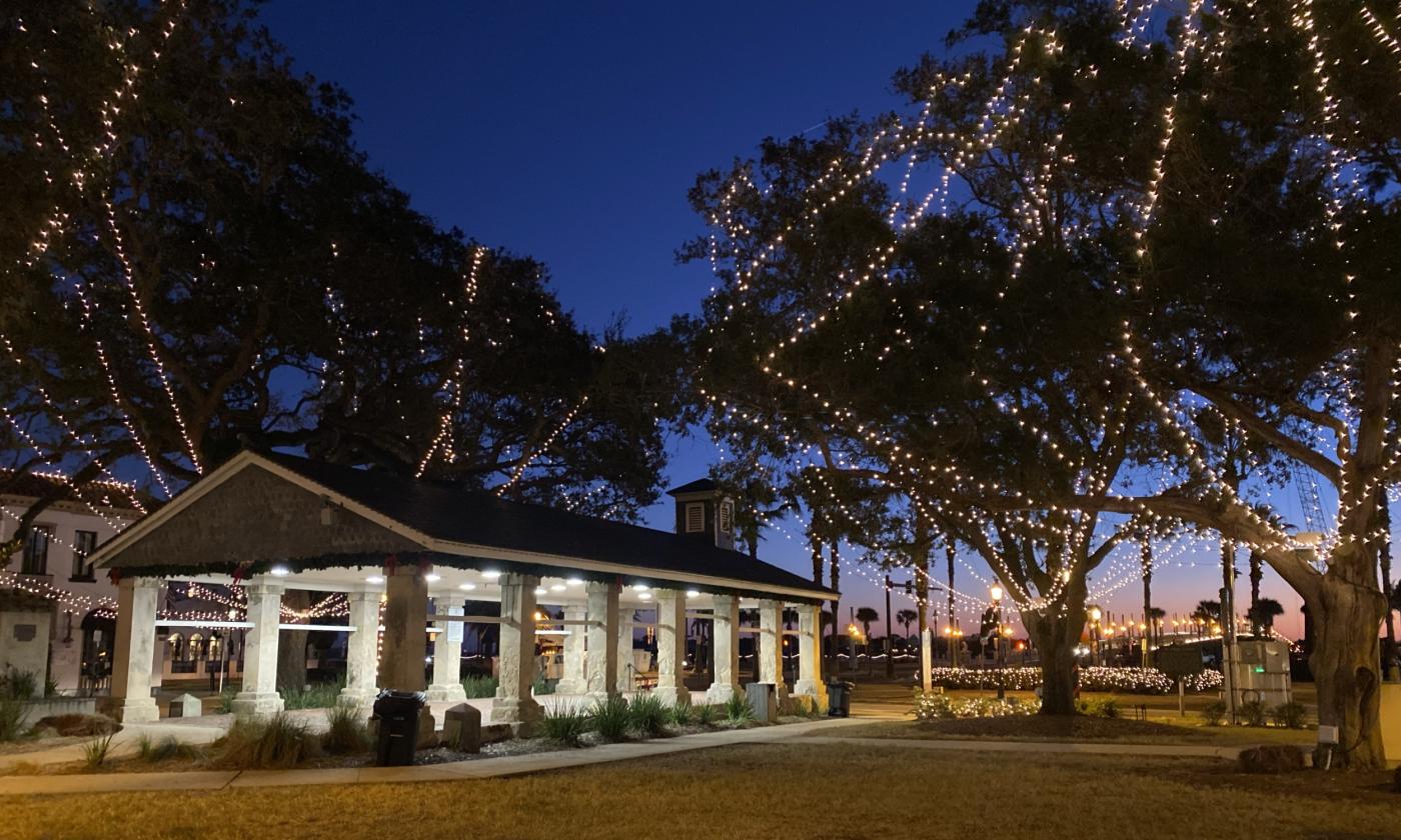 The Plaza decorated during Nights of Lights