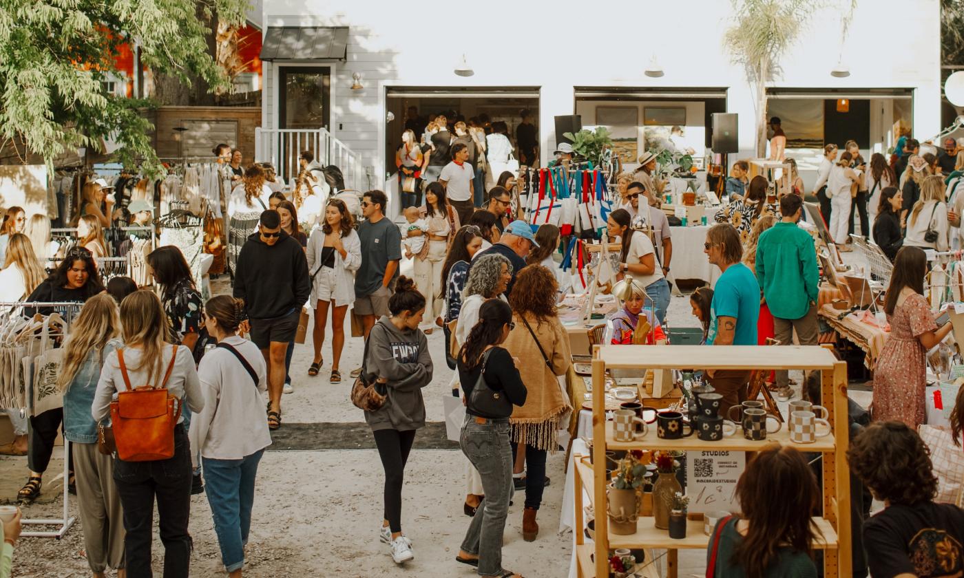 Vendors and guests at the Moonlight Market