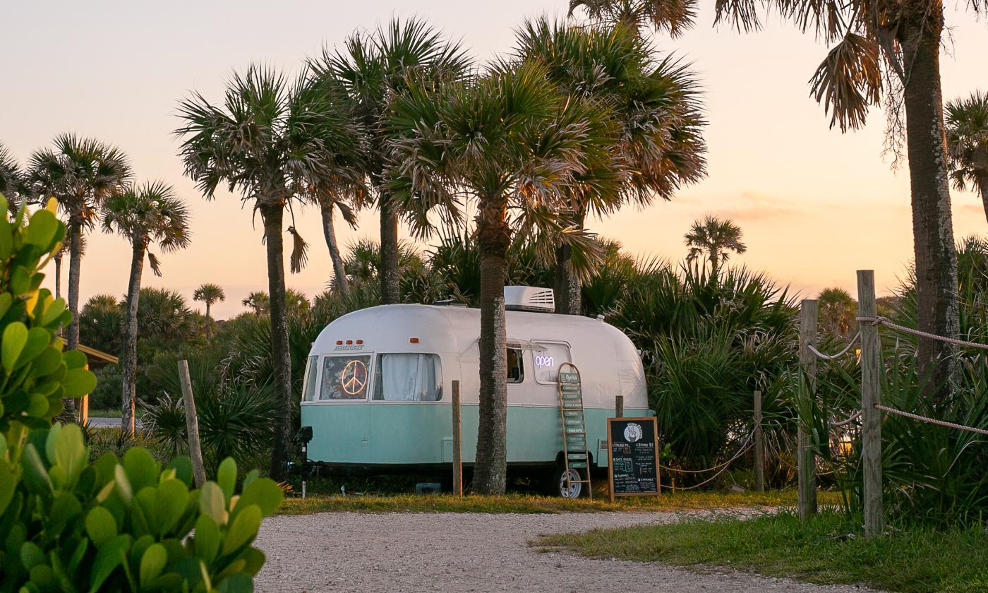 The exterior of the mobile ice cream shop