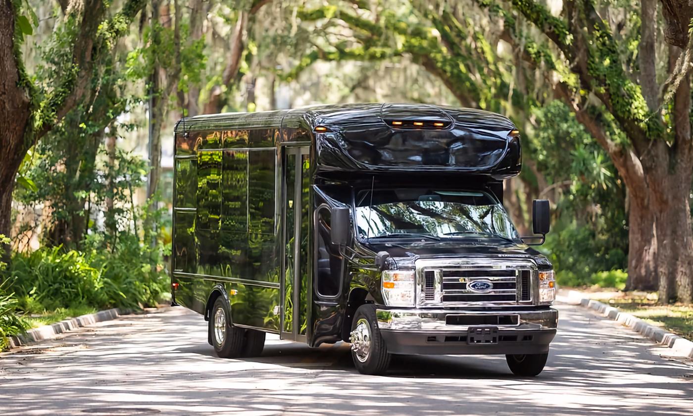 The limo bus available at St. Aug Transportation