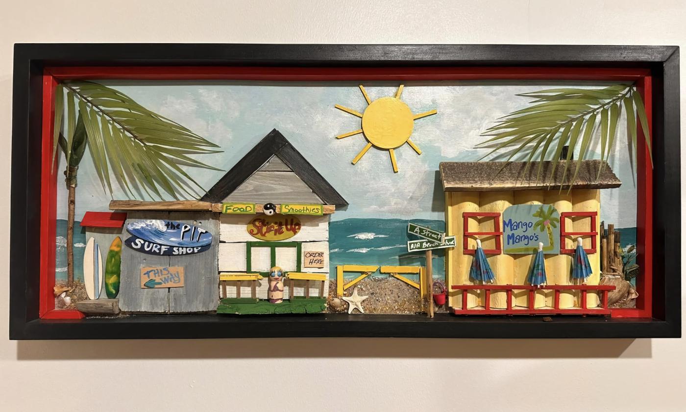 3D beachcombed art on display