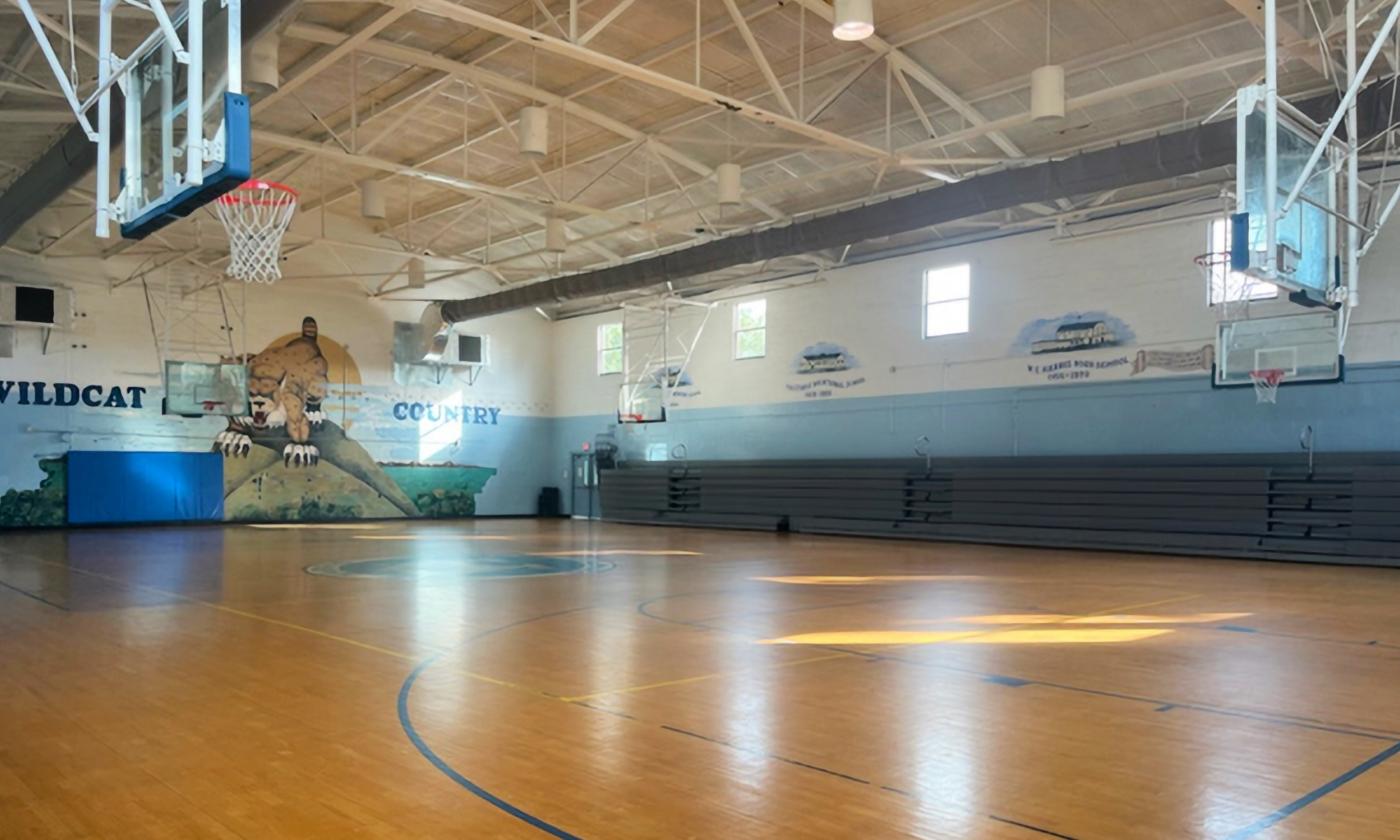 The open gymnasium at W.E. Harris Community Center