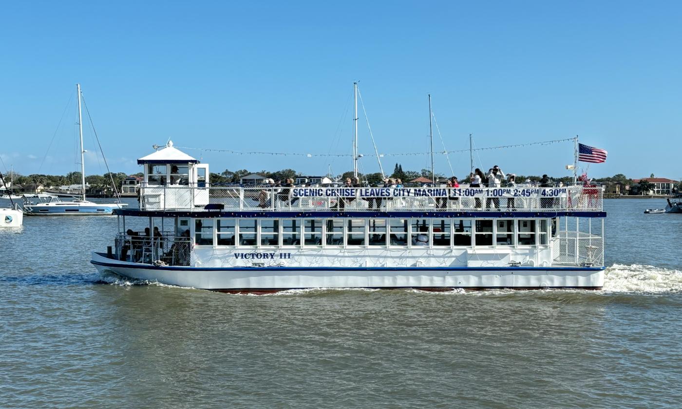 The Victory III moving down the bayfront in St. Augustine