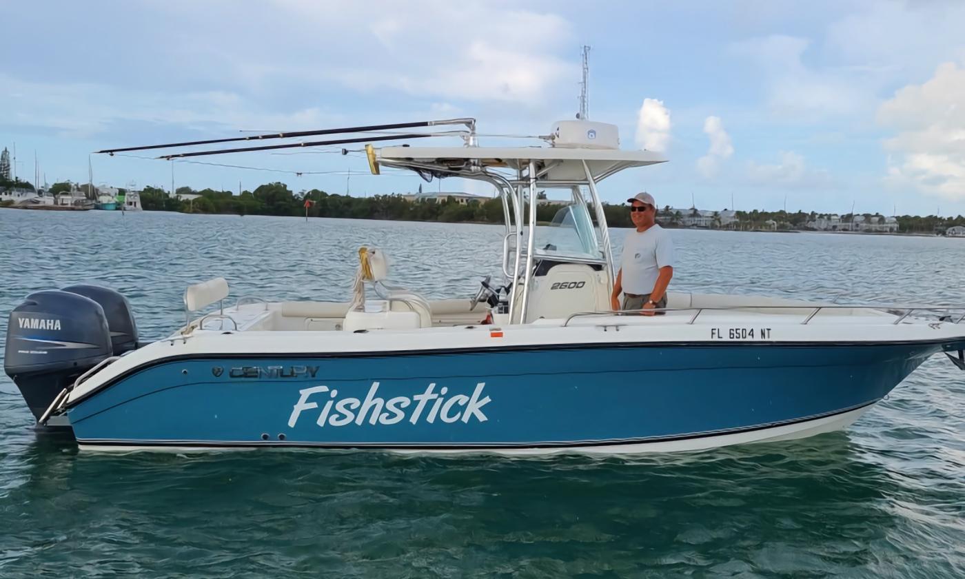 The Fishstick boat out on the water