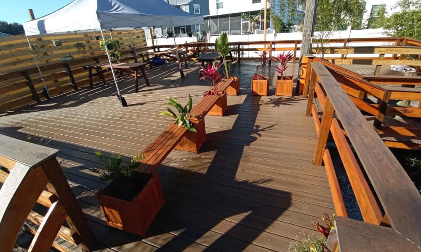 The 1500 square-foot event deck at Anastasia Miniature Golf in St. Augustine.