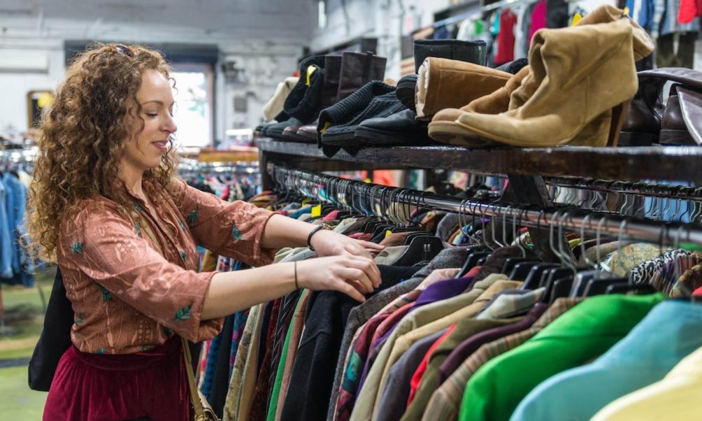 Searching for treasures at Betty Griffin Center Thrift Shoppe in St. Augustine, FL.