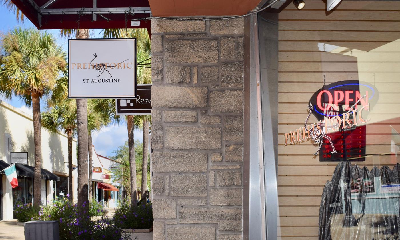 The entrance to the Prehistoric St. Augustine museum and shop.