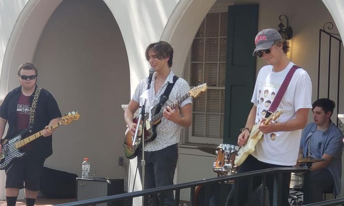 Kicking Dandelions band playing at the Oldest House in St. Augustine, Florida. 