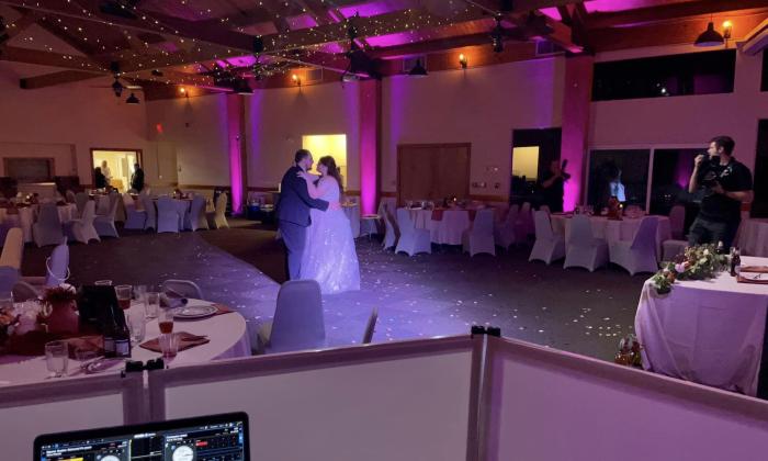 A view of the dance floor from the DJ booth