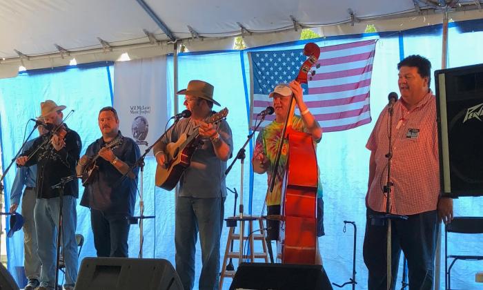 The Bullard Brothers band on stage at the Will McLean Festival