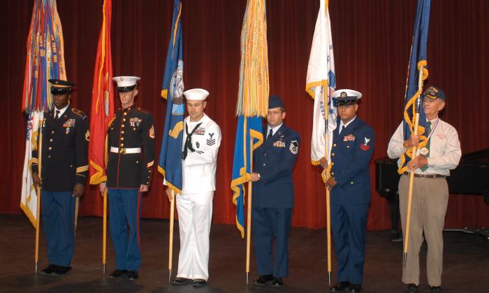 A Veteran's Day Ceremony taking place