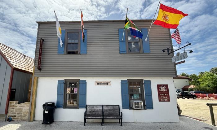 The exterior of the Spice and Tea Exchange building