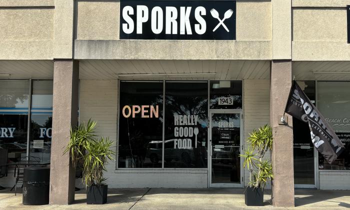 The exterior of Sporks Restaurant