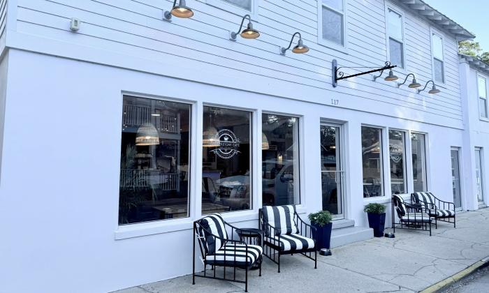 Chairs are placed outside Cornerstone Cafe