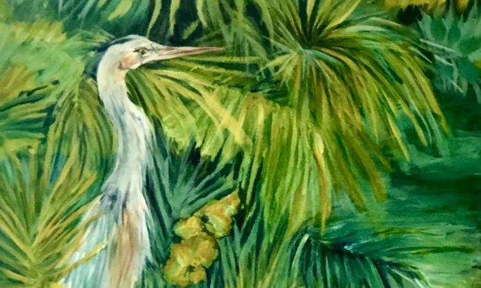 A tropical bird painting by Sandra FitzSimmons