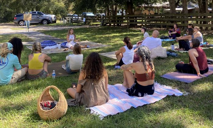 A natural healing session taking place