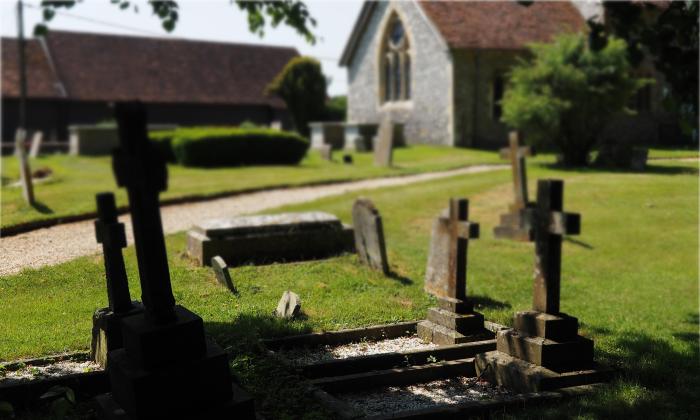 a section of an old cemetery in a New Hampshire town