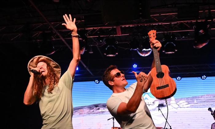 Wheeland Brothers on stage, singing and dancing