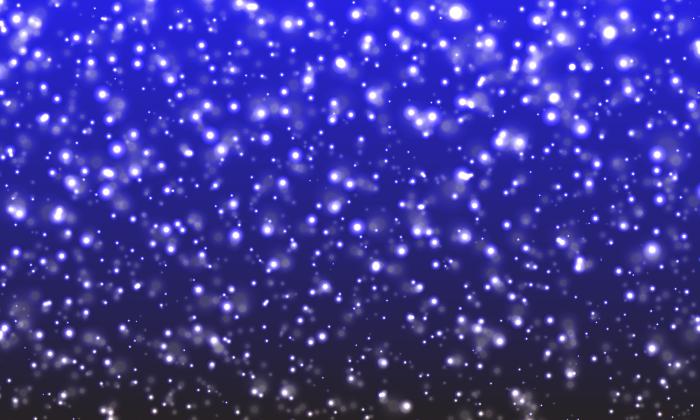 Bright and twinkling lights against a blue background