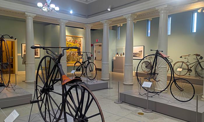 Much of the display of antique bicycles at Lightner