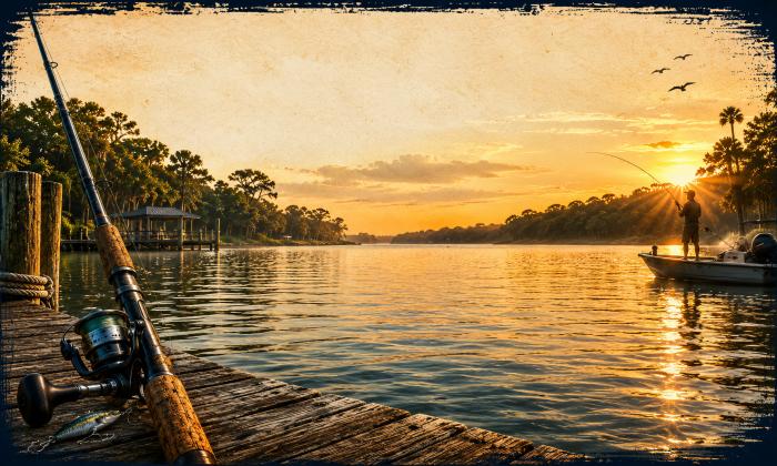 The Matanzas River at sunset from Genung's Fish Camp
