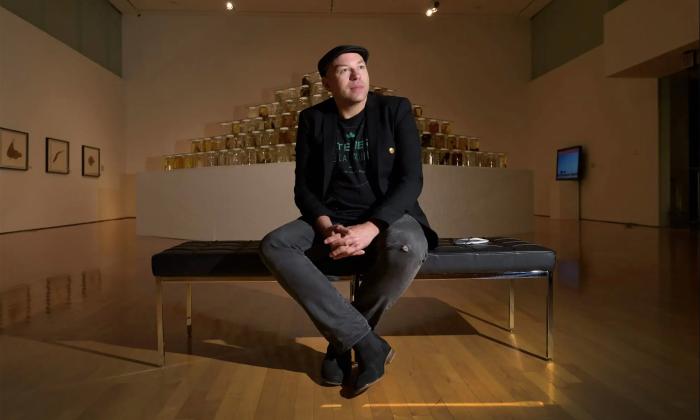 Dr. Ballengée in the Crisp-Ellert Art Museum