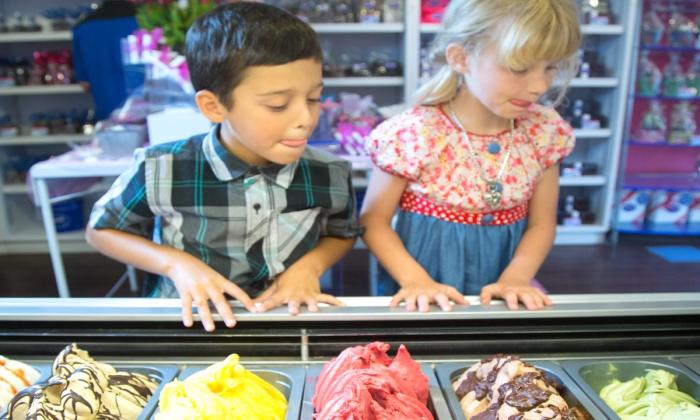 Young visitors enjoying Peterbrooke Chocolatier – St. Augustine.