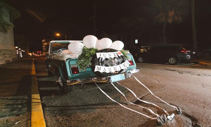 "Just married" from Ashley Steeby Photography based out of St. Augustine Beach.