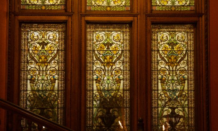 The Bacchus stained-glass windows at Flagler College in St. Augustine.