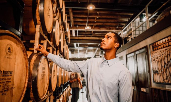 A tour of the casks at St. Augustine Distillery.